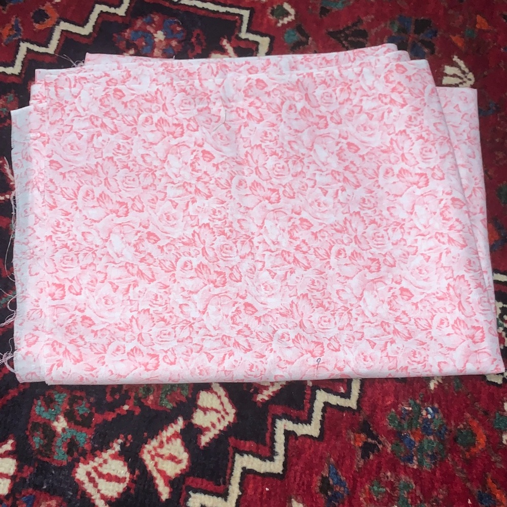 Vintage Floral Pink Fabric Material